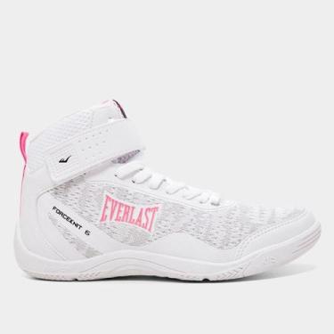 Imagem de Tênis Cano Médio Everlast Forceknit 6 Feminino, Branco, Rosa, 36