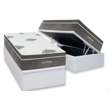 Imagem de Conjunto Box Baú Solteiro: Colchão Molas Inovaflex Ensacadas Essential+Base CRC Corano White (88x188)