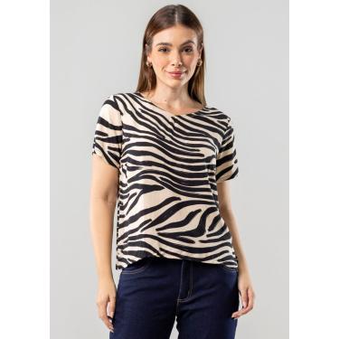 Imagem de Blusa Pau a Pique Viscose Estampada Preto