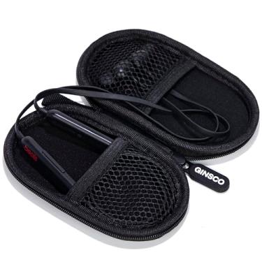 Imagem de Ginsco Mini capa rígida portátil para fones de ouvido sem fio Beats Flex/Sony WI-C100/Apple EarPods/fones de ouvido com fio, estojo de viagem para fones de ouvido e tampões de ouvido