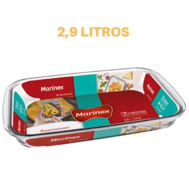 Imagem de Travessa Retangular Vidro 2,9L  Assados Doces Torta Marinex - NADIR FI