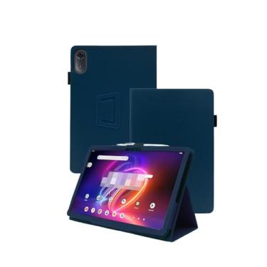 Imagem de Capa para tablet Acer Iconia Tab P10 P10-21Q-870Q 10,4 polegadas versão atualizada 2024, capa fólio de couro premium WUNIAK com alça de mão para tablet, azul escuro.