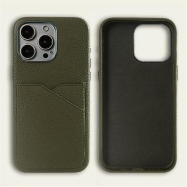 Imagem de Capa protetora para iPhone 15 Pro Max com slot para cartão para iPhone 14Pro 14 13 13pro, verde-exército, para iPhone 13