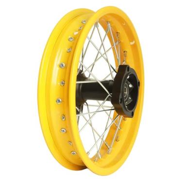 Imagem de Hauertzx Cubo de aro de roda compatível com 70CC 90CC 110CC 125CC 140CC 150CC 160CC Off Road Motocross Pit Dirt Rocket Bike (amarelo, 80/100-12 polegadas 15 mm)