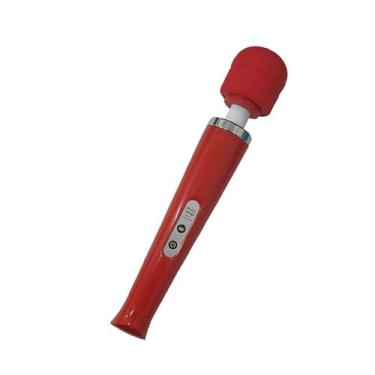 Imagem de Massageador Corporal Recarregável, Silicone Ultra Macio, 10 Níveis de Vibração, Vermelho, 32cm, Cabeça Flexível, Bateria USB, À Prova D'água