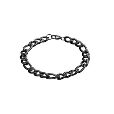 Imagem de Nawflue Pulseira de elos cubanos banhados a ouro 18K para homens e mulheres de aço inoxidável resistente corrente de cabo rolo fígaro pulseiras grossas de ouro grosso simples pulseira masculina