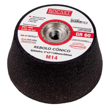 Imagem de Rebolo Cônico 4 X 2 - Gr 60  242,0009  - Rocast