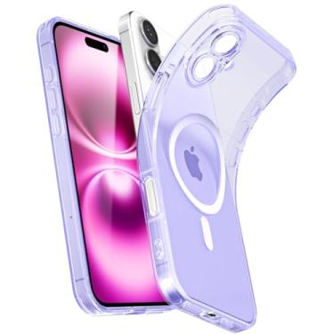 Imagem de Svanove Capa magnética transparente para iPhone 16 Plus, compatível com Magsafe Slim Thin Transparent Mag Safe Case para mulheres e meninas, capa de borracha de silicone macia fofa com capa de câmera