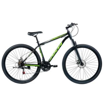 Imagem de Bicicleta Mountain Bike Aro 29, 21 Marchas, Quadro Aço Carbono, Freio a Disco, Suspensão Rígida, para Trilhas, Ciclismo Off-road, Verde