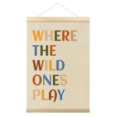 Imagem de Quadro para decoração de sala de jogos, onde os selvagens brincam em tela, decoração de arte de parede, arte colorida para sala de jogos, sala de jogos, sala de jogos, quarto, quarto