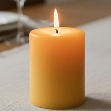 Imagem de 1 pacote de velas de pilar de cera de abelha – 60 horas de duração de 60 horas velas de cera de abelha pura, de emergência, sem gotejamento e sem fumaça para casa e para relaxar (7,6 x 10 cm)