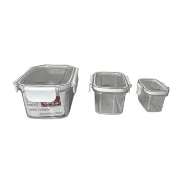 Imagem de Conjunto 3 Pote Hermético Retangular