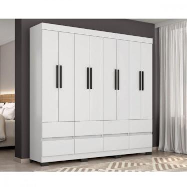 Imagem de Guarda Roupa Esmeralda 8 Portas 8 Gavetas Sem Espelho Branco