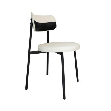 Imagem de Cadeira Kyta Fixa C-4 Pés 50 X 44,7 X 83,8 Cm. Corriente Palha-courino Preto Corriente Palha-courino Preto