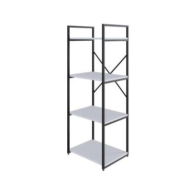 Imagem de Estante C/04 Prateleiras 118x45x33cm Yon Branco Tx/est.preta Branco Tx/est.preta