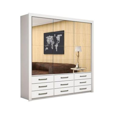 Imagem de Guarda Roupa Casal Anjos 3 Portas 9 Gavetas Carioca Branco