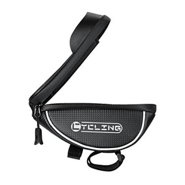 Imagem de Luzhengyang Bolsa preta para suporte de telefone para bicicleta - serve para celular de 4,7 a 16,5 polegadas - tela sensível ao toque - fitas refletivas noturnas - segura os itens essenciais com