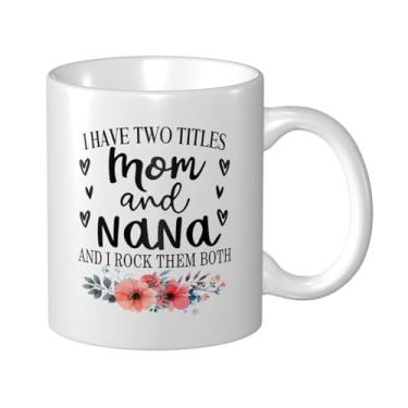 Imagem de Fenmshairy Caneca de café engraçada de cerâmica para mãe e vovó, presente de parabéns para gravidez, presente de aniversário de ação de graças de Natal para mamãe, nova avó, avó, 325 ml, branca