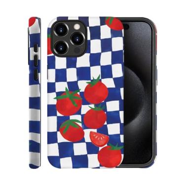 Imagem de Capa para iPhone 15 Pro Max, capa fosca para meninas e mulheres, tomate vermelho engraçado tomate vegetal