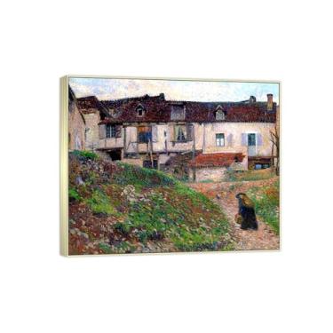 Imagem de Famosa imagem de paisagem de arte de parede - impressões em tela - casa 2 - pintura de moldura prata para sala de estar banheiro decoração de casa 30 x 35 cm 12 x 13 polegadas