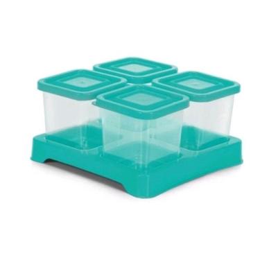 Imagem de Kit com 4 Porta Temperos Quadrado com Suporte 200ml - Ercaplast, Verde