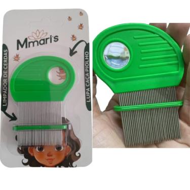 Imagem de Pente Fino de Ferro Com Limpador e Lupa Removedor Remove Piolhos e Lêndeas M MariS