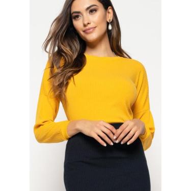 Imagem de Blusa Morcego Salvatore Gola Canoa Manga Longa Canelada-Feminino