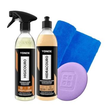 Imagem de Kit Limpeza e Hidratação Para Couro Higicouro e Hidracouro 500ml Vonixx