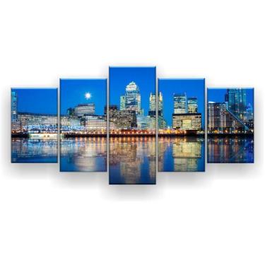 Imagem de Quadro Decorativo  Arranha-Céus De Londres 5 Peças 129x61cm - Imperio 