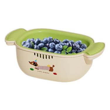 Imagem de Conjunto de coador de coador de cozinha - conjunto de escorredor e tigela 2 em 1 - cesta de mistura de limpeza de vegetais de frutas silvestres para preparação de alimentos macarrão cozido arroz