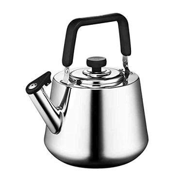 Imagem de Bule de chá de aço inoxidável para acampamento, café, apito, com alça, fogão, chaleira segura, adequada para cozinha, restaurante