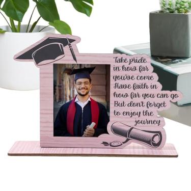 Imagem de Exibição de imagem de formatura para mesa | Moldura de para diploma universitário, ângulo ajustável, ornamento decorativo de mesa para estante de livros, sala de estar, quarto