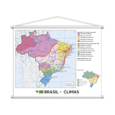 Imagem de Banner Mapa Escolar Climas Brasileiros Geografia 130X100Cm - Plimshop