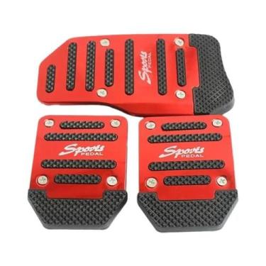 Imagem de Conjunto De Capas De Pedal De Carro Em Alumínio Antiderrapante Vermelh