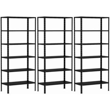 Imagem de 3 Estante Para Livros Sala Almoxarifado Multiuso De Aço 6 Prateleiras 
