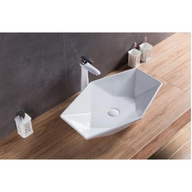 Imagem de Cuba De Louça Cerâmica Sobrepor Apoio Banheiro Pia 57x37 Cm