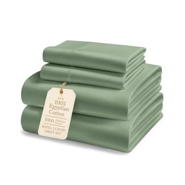 Imagem de Lençóis King Size 1000 fios 100% algodão egípcio – Tecido acetinado sedoso, naturalmente refrescante e durável, luxo ultramacio que você pode sentir, conforto do hotel, conjunto de lençóis King com