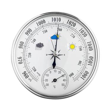 Imagem de MotiveTech Barômetro/Estação Meteorológica com Movimento Mecânico Portátil para Barcos de Pesca, Termômetro de Mostrador Preciso para Todas as Estações do Ano,