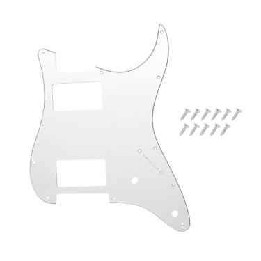 Imagem de DIAO79NI Humbucker Pro 11 Hole HH Guitar Strat Pickguard para para-lama americano/mexicano padrão Stratocaster estilo moderno, branco-preto, 3ply.