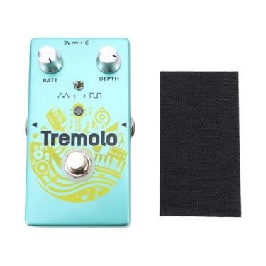 Imagem de Alomejor Pedal de Guitarra, Pedal de Efeito Mini Tremolo Com Revestimento de Aço, Interruptor True Bypass, Controle de Taxa de Intensidade, Alimentação DC 9V para Guitarra Elétrica