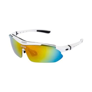 Imagem de Óculos De Sol Ciclismo Beach Volei Praia 5 Lentes Kit De Acessórios (Branco)