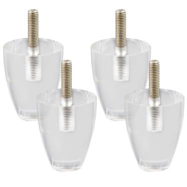 Imagem de LC LICTOP Pernas de móveis de acrílico transparente, pés de sofá Lucite de 7 cm de altura com parafuso M10 e porca de flange, elevadores de armário modernos para mesa, sofá, estante, mesa de cabeceira
