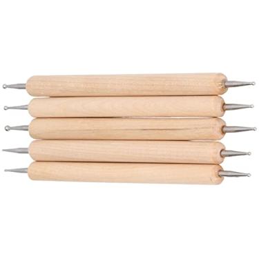 Imagem de FTVOGUE Conjunto de Caneta Pontilhadora de Ponta Dupla de 5 Unidades, Acessório de Escultores de Ponta Esférica de Aço Inoxidável para Materiais de Bricolagem, Desenho e Pintura, Adequado para Gravação, Revestimento, Rastreamento, Argila