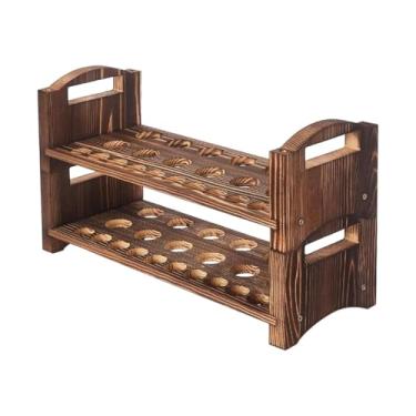 Imagem de MotiveTech Organizador de Ovos de Madeira Portátil, Suporte para Ovos, Bandeja de Armazenamento para Freezer, Despensa, Supermercado e Geladeira, Dupla Camada
