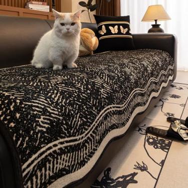 Imagem de HGTRH Capa de sofá em forma de L com espreguiçadeira, capas de sofá de 3 lugares em forma de L, lavável e antiderrapante, preta 110 x 110