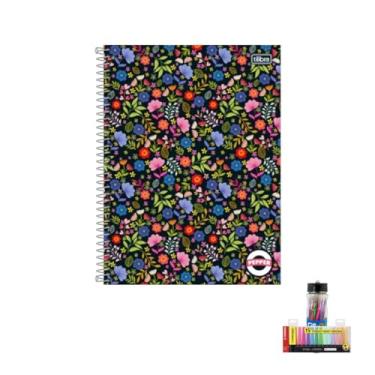 Imagem de Kit Caderno Tilibra 20M 320F + Caneta Esferográfica Spiro Glow 0.7mm + Marca Texto Boss 15 Cores