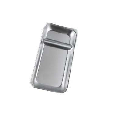 Imagem de prato de lanche Bandeja de aço inoxidável para alimentos, frutas, lanches, pratos, talheres, bolinhos, batatas fritas tigela de sopa(Silver)