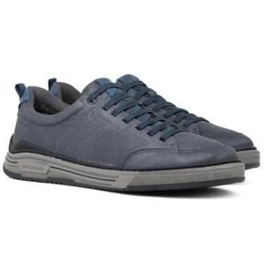 Imagem de Tênis Masculino Democrata Casual Denim Dylan Couro Cadarço Elástico 640101 Cor:;Tamanho:37-Masculino