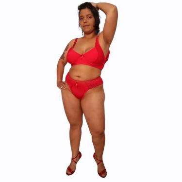 Imagem de CONJUNTO PLUS SIZE LUXO DOLCE SEDUTTI  VERMELHO