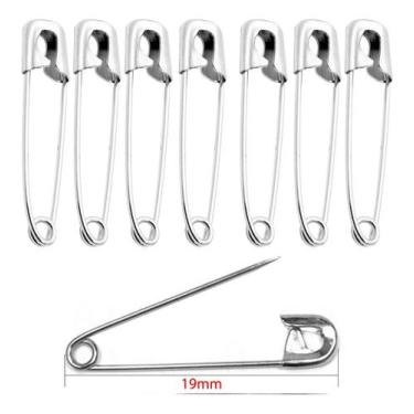 Imagem de 100 Alfinetes Segurança Prata 19mm Costura Artesanato Joias - Kas, Seg